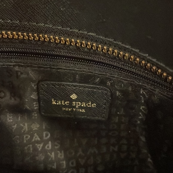 Authentic Kate Spade Black Chevron Ric Rac Handbag Purse - Picture 5 of 6